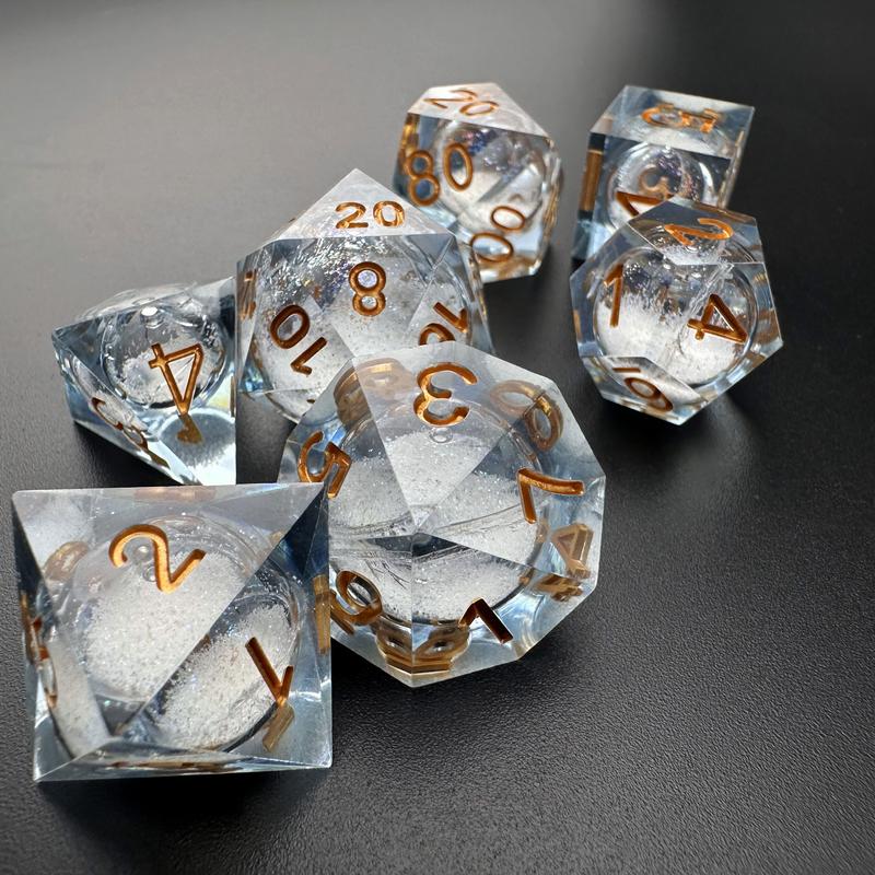 MinMax Misfits Aurora's Maelstrom Liquid Core Resin Polyhedral DnD Dice Set for Dungeons & Dragons (7 Pieces) | Tabletop RPGS |  | TTRPGs