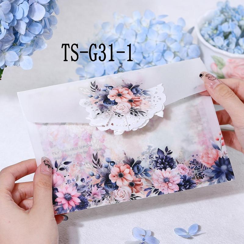 Flower Pattern Sticker, 20pcs pack Watercolor Flower Sticker, DIY Decorative Sticker for Scrapbooking & Journal Making, Christmas Gift