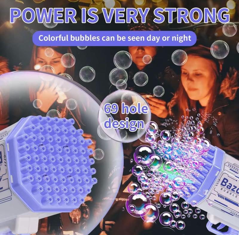 2024 Color Light Bubble Machine for Girls and Children - Indoor Outdoor Party Toy - Perfect Birthday Christmas Gift