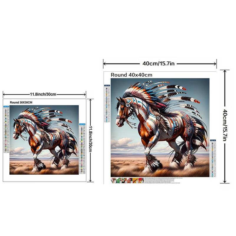 Horse Pattern DIY Diamond Arts Colorful Painting Kit without Frame, 5D Diamond Arts Colorful Painting Kit, Wall Art Decor for Home Living Room Bedroom