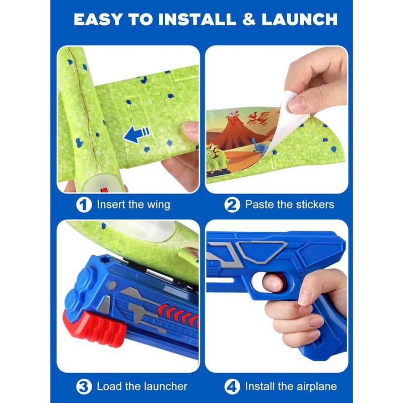 3 Pack Airplane Launcher Toy, 12.6