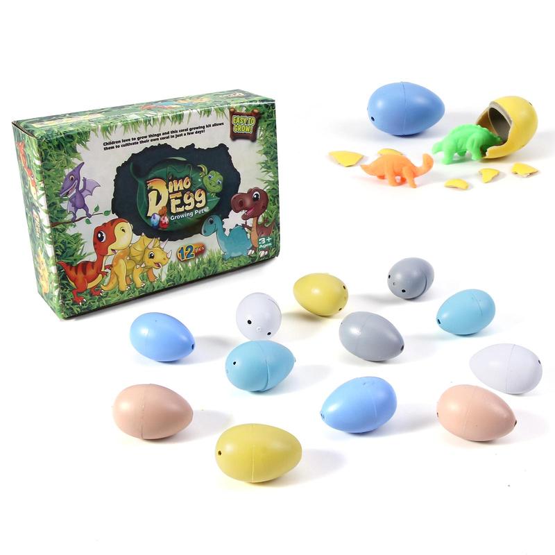 Hatching Dinosaur Eggs, 12pcs set Crack Colorful Grow Dino Egg That Hatch in Water Growing Pet Birthday Easter Party Favors Gifts for Kids