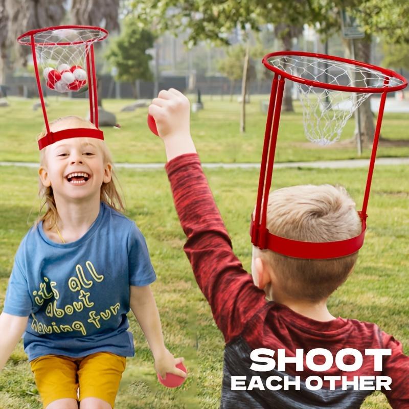 2 Packs Adjustable Head Hoop Basketball Party Game with 20 Balls, Net Headband for Kids and Adults, Carnival Game, Indoor Outdoor, Birthday Party, Halloween Christmas Gift