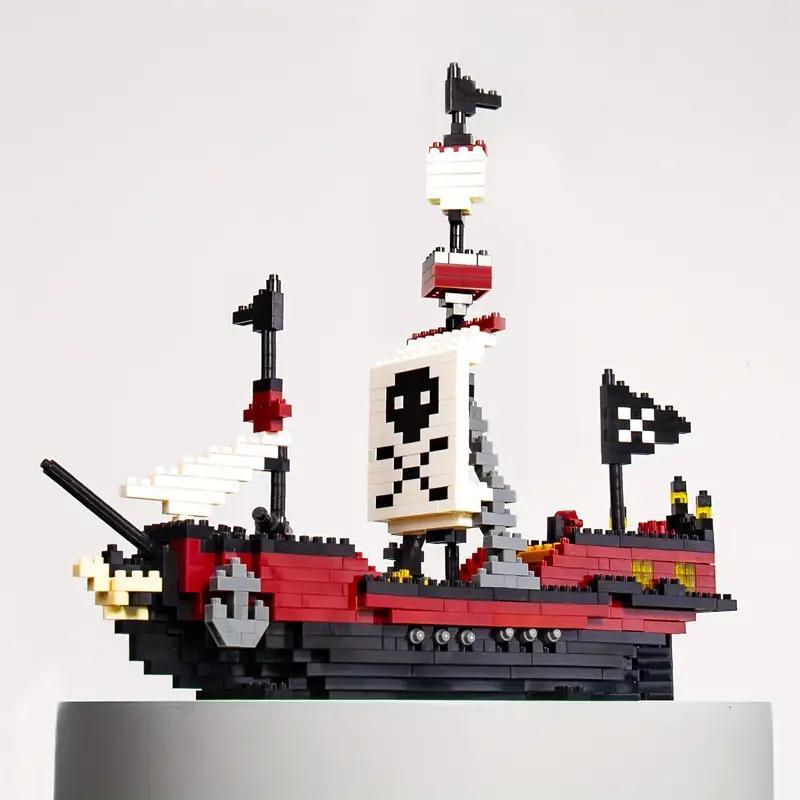 780pcs set Pirate Ship Building Block Toy, Creative Desktop Ornament, Educational Toy for Adults and Kids