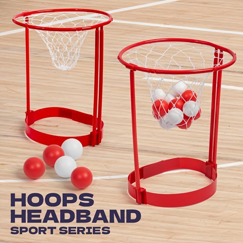 2 Packs Adjustable Head Hoop Basketball Party Game with 20 Balls, Net Headband for Kids and Adults, Carnival Game, Indoor Outdoor, Birthday Party, Halloween Christmas Gift