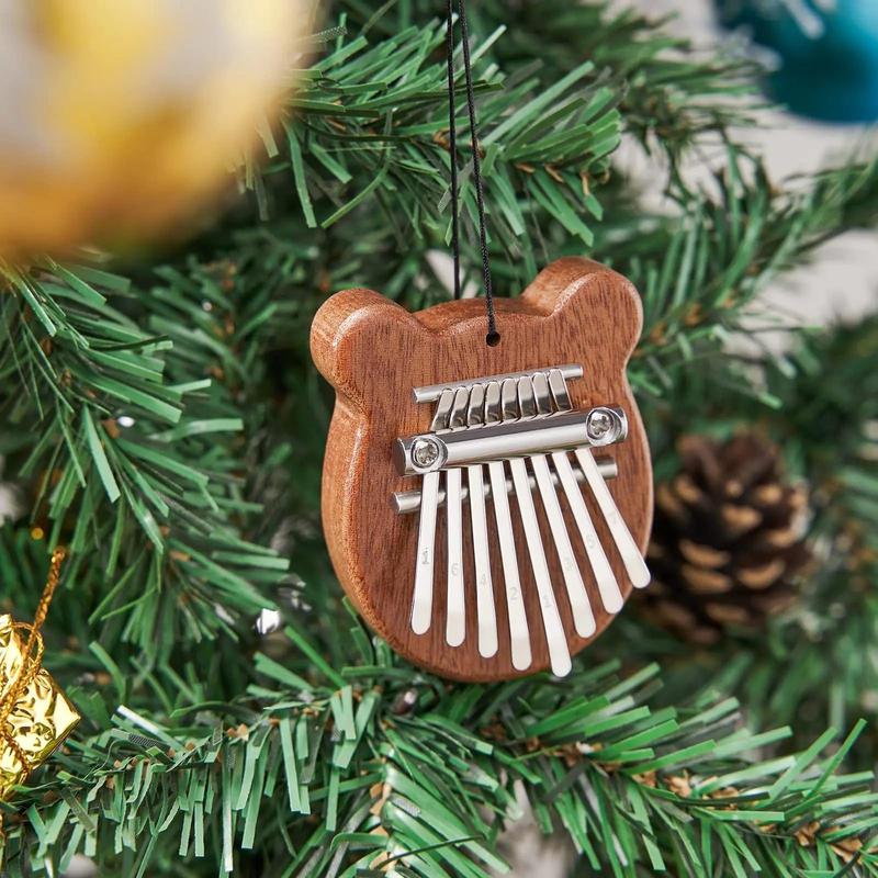 Mini 8 Key Kalimba, Cute Instrument Pendant Keychain, Thumb Piano Gifts for Beginners Music Lovers Players, Music Accessories