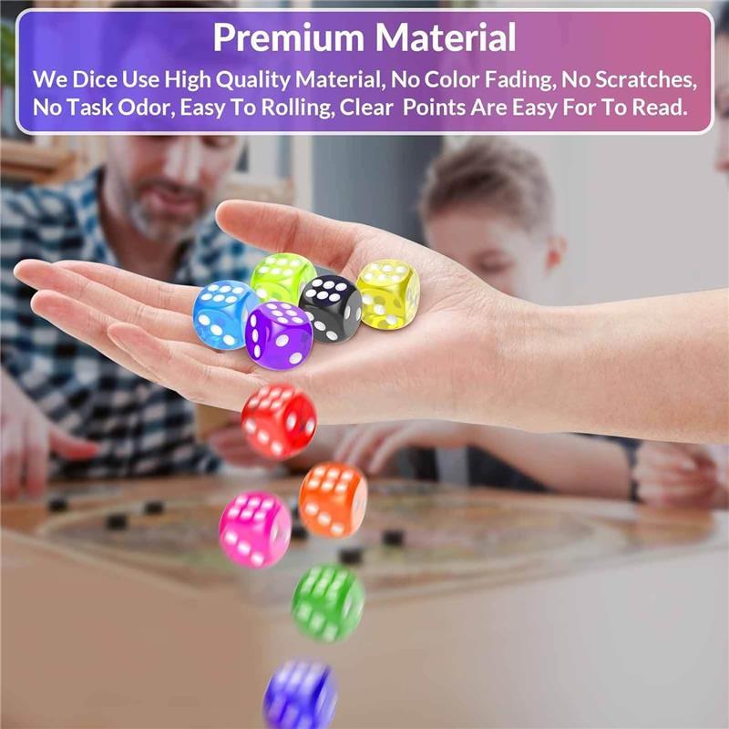 110 Pieces Dice Set, Colored Game Bulk Dices, Colorful Dices, 6 Sided Dice for Classroom Teaching, Board Game, Playing, Rolling, Small Six Sided 11 Color Red, Yellow, Blue, Green and More