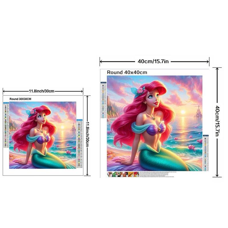 5D DIY Diamond Arts Colorful Painting Kit, Princess Pattern Diamond Arts Crafts without Frame, Handmade Diamond Art Pictures for Home Decor