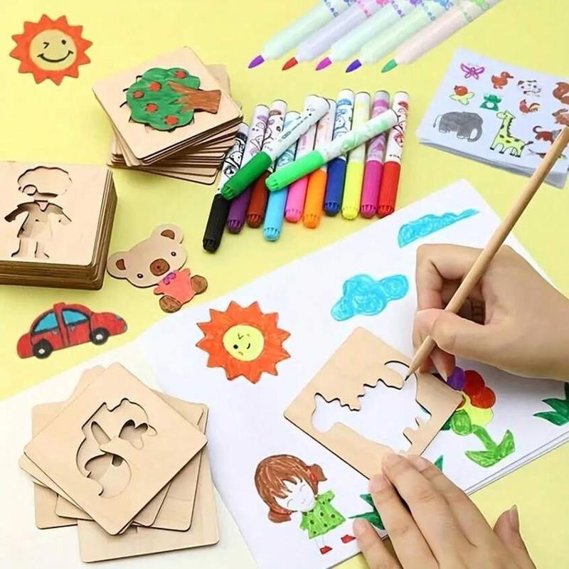 20pcs Painting board toy set for coloring, puzzles, art and handicrafts combines multiple ways of playing such as painting, coloring and doing puzzles in one. It helps children improve their practical abilities and artistic creativity