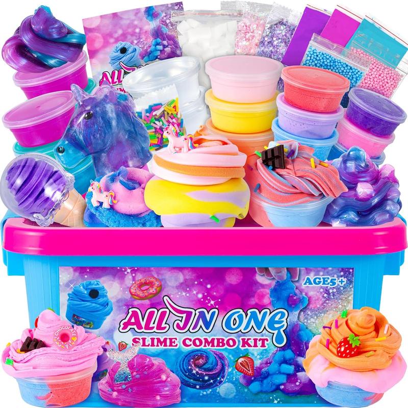 Christmas Gift for Kids - All in One Slime Kit with Party Favor Gifts and Stress Relief Toy