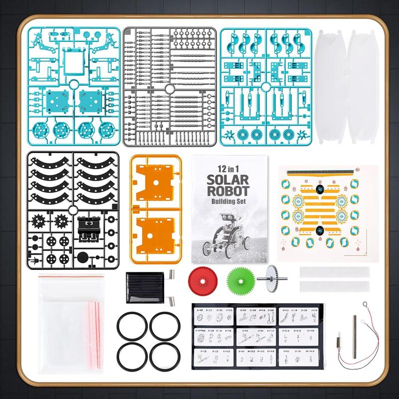 Solar Robot Kit Toy for Kids 8 9 10 11 12, Educational Toy Science Kits for Kids, Building Experiment Toy, Birthday Gift for Boys and Girls 8-12 (Blue)