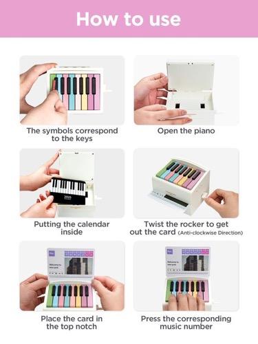 [BLACK FRIDAY] Piano Calendar 2025,Desk Calendar,Rechargeable Mini Piano With 27 Music Scores in 27 Cards,Christmas Gift,Creative Gift,Birthday Gifts,Gift for Family and Friends