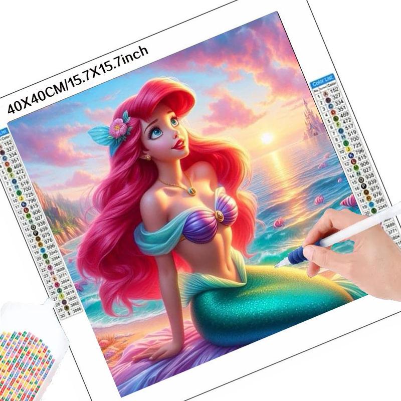 5D DIY Diamond Arts Colorful Painting Kit, Princess Pattern Diamond Arts Crafts without Frame, Handmade Diamond Art Pictures for Home Decor