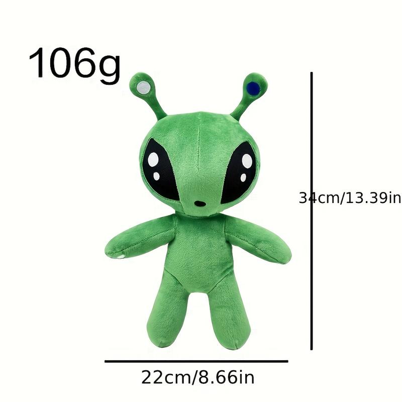 34cm 13.39inch Green Alien Plush Pillow, Halloween Decor Thanksgiving Christmas Gifts Soft Cuddly Companion For Indoor Room Decor