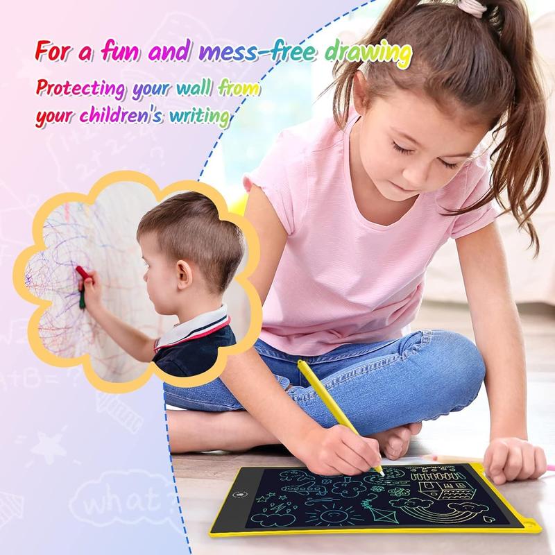 2 Pack LCD Writing Tablet, 10 Inch Colorful Doodle Board Drawing Tablet for Kids, Kids Travel Learning Toys Christmas Birthday Gifts for 3 4 5 6 Year Old Boys and Girls Toddlers TECJOE