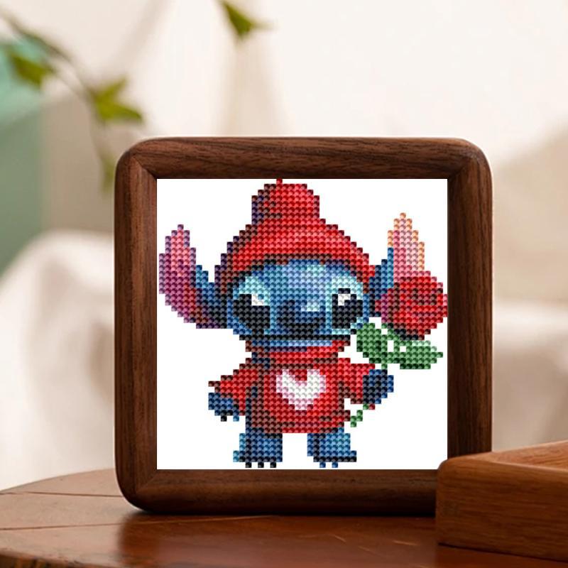 Lilo & Stitch Themed Frameless Rhinestones Arts Colorful Painting Kit, 16pcs set DIY Rhinestones Arts Colorful Painting Kit, DIY Wall Art Decor