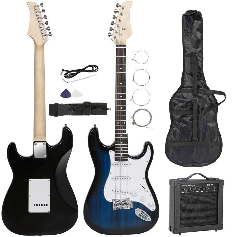 ZENY 30-inch Kids Electric Beginner Guitar 3 4 Size W Amp & Accessories Pack, Right-Handed Blue