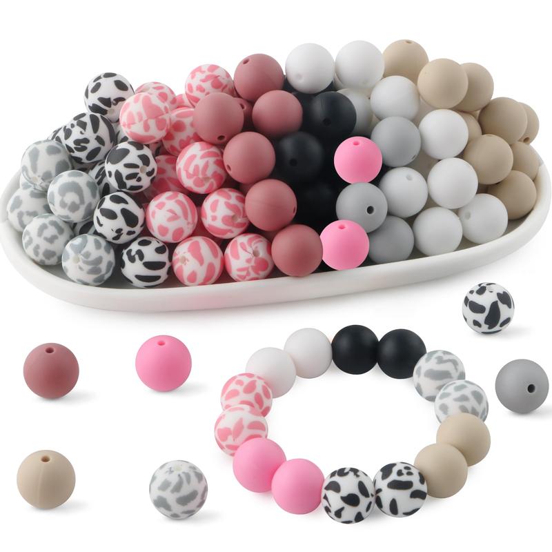 Mixed Color Bead (45pcs set), Silicone Round Bead, DIY Handmade Necklace, Plastic Pen Bead, Keychain, Car Decoration Chain, Bag Chain, Mobile Phone Chain, Bracelet Jewelry Supplies