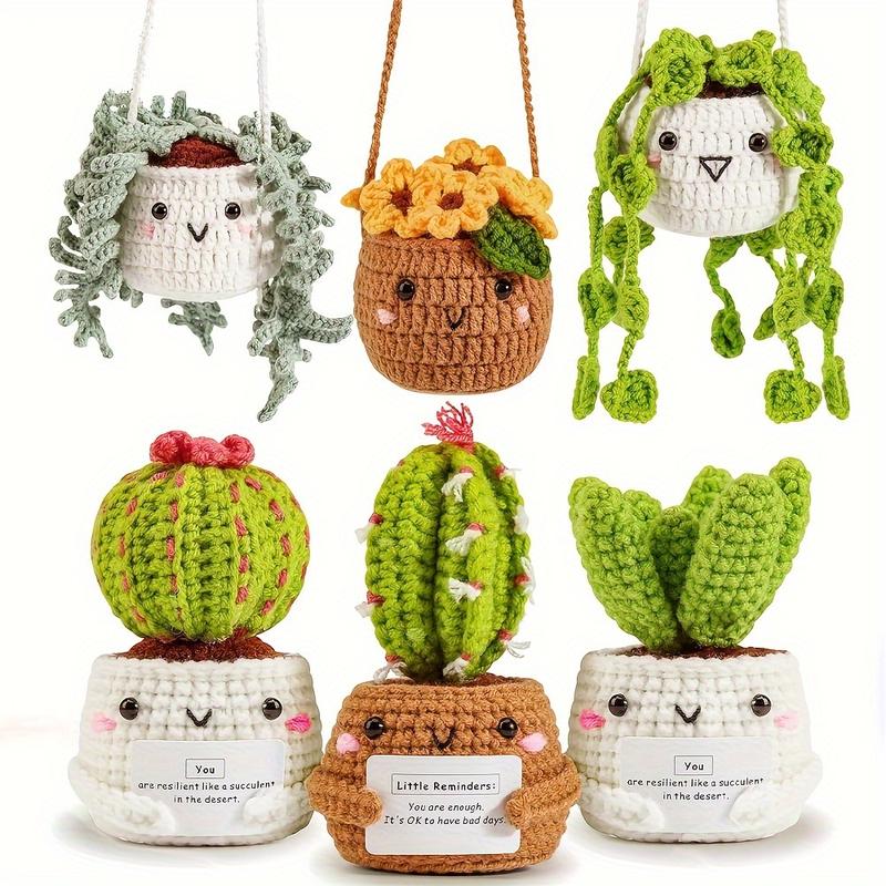 6pcs Potted Plants And Succulent Family Crochet Kits DIY Crochet Kit For Beginners With Easy-to-Follow Tutorials, All You Need In, Videos, Instructions, Soft Yarn, Birthday Gift For Adults