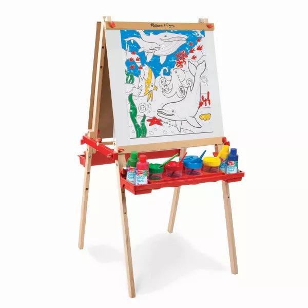 Melissa & Doug Easel Accessory Set - Paint, Cups, Brushes, Chalk, Paper, Dry-Erase Marker