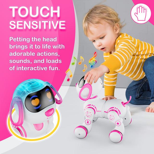 Contixo Smart Puppy, Kids & Toddlers Ages 3-8, Interactive Learning Robot Dog Toy, Remote Control, Lights & Sounds, Boys & Girls Gesture Sensing remote control