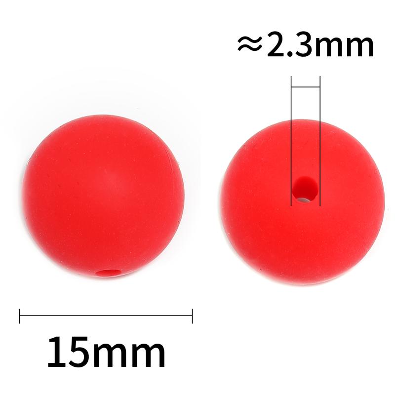 {B170} Beads for DIY Projects: 15mm Round, Mixed Color, 30Qty PRINT, 50Qty SOLID Silicone Beads - B170