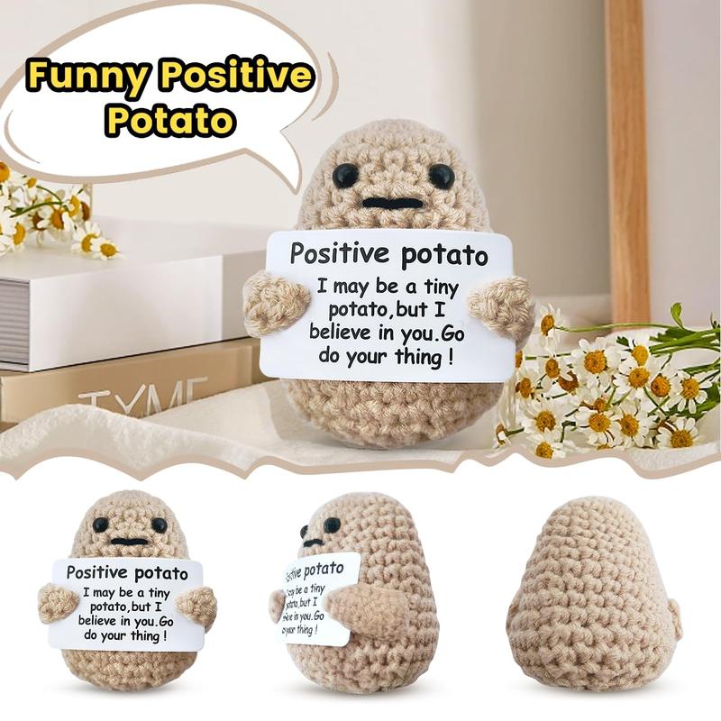 Mini Funny Positive Potato, Cute Wool Funny Knitted Positive Potato, Positive Gifts Funny Gifts Positive Potato for New Year Gift Birthday Gifts Party Decoration Encouragement