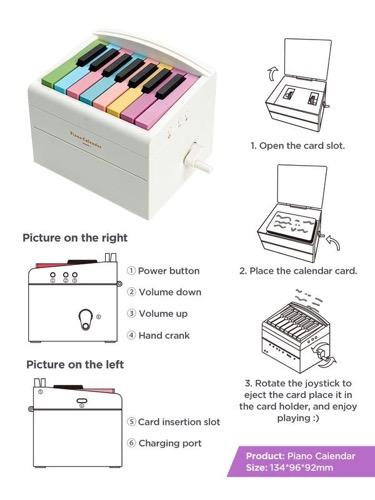 [BLACK FRIDAY] Piano Calendar 2025,Desk Calendar,Rechargeable Mini Piano With 27 Music Scores in 27 Cards,Christmas Gift,Creative Gift,Birthday Gifts,Gift for Family and Friends