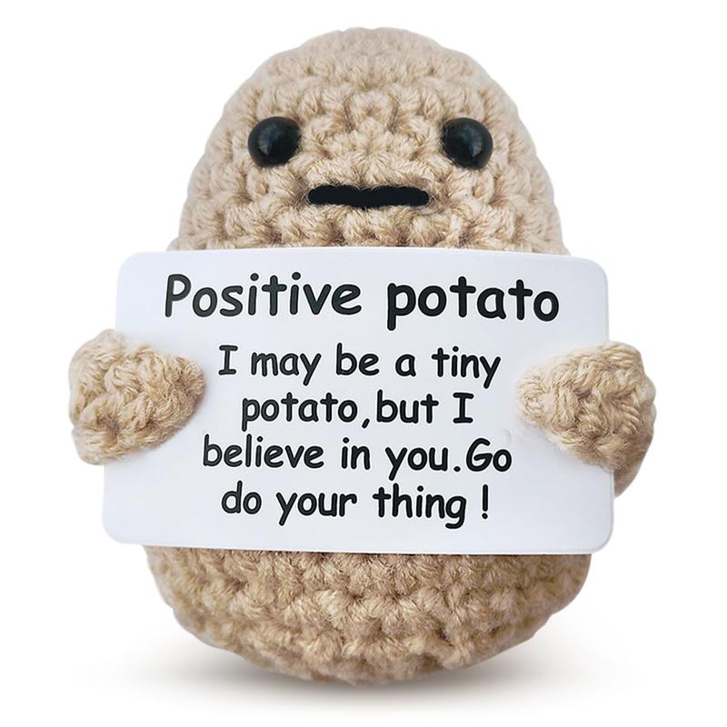 Mini Funny Positive Potato, Cute Wool Funny Knitted Positive Potato, Positive Gifts Funny Gifts Positive Potato for New Year Gift Birthday Gifts Party Decoration Encouragement