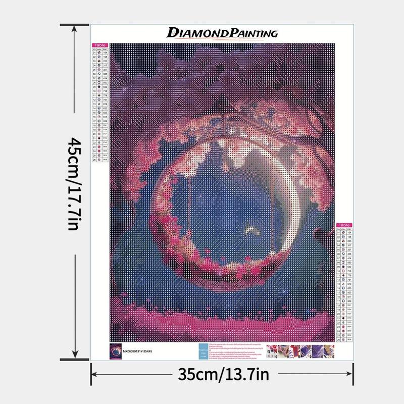 Moon & Cherry Blossom Pattern DIY Diamond Painting Kit Without Frame, 1 Count Decor Painting For Bedroom Living Room Office