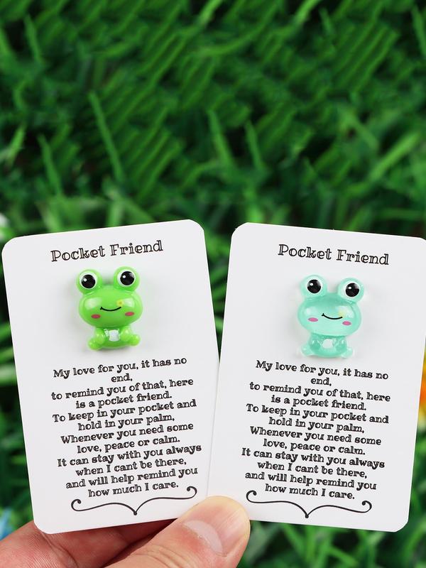 Cute Frog Design Pocket Hug, Animal Design Decorative Pocket Hug with Encouragement Card, Stress Relieving Toys for Birthday, Wedding, Party