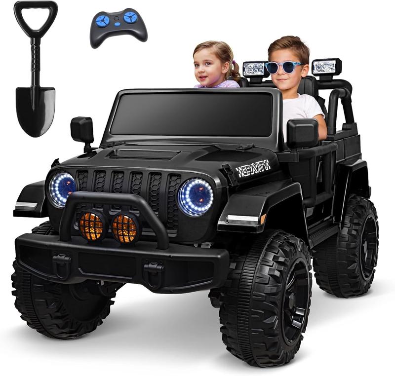 Blue Black Green Grey Pink 24V Ride on Truck 2 Seater Kids Electric Car Battery Powered Motorized 4WD, with 300W Powerful Motors, Large Battery, 2.4G Remote Control, Suspension System, Music & LED Headlight,Christmas Gift