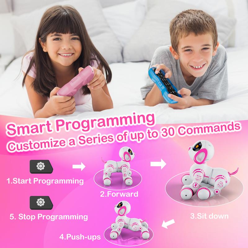 Contixo Smart Puppy, Kids & Toddlers Ages 3-8, Interactive Learning Robot Dog Toy, Remote Control, Lights & Sounds, Boys & Girls Gesture Sensing remote control