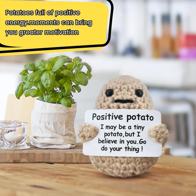 Mini Funny Positive Potato, Cute Wool Funny Knitted Positive Potato, Positive Gifts Funny Gifts Positive Potato for New Year Gift Birthday Gifts Party Decoration Encouragement