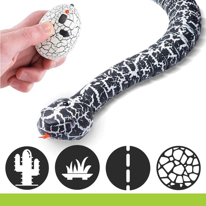 Remote Control Snake Toy RC&Robot Electric Snake Toy Fast Moving of Fake Rattlesnake Christmas Halloween Toys Party Favor Gifts Joke Prank for Kids Boys