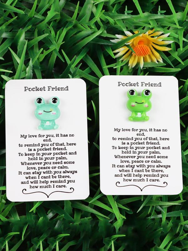 Cute Frog Design Pocket Hug, Animal Design Decorative Pocket Hug with Encouragement Card, Stress Relieving Toys for Birthday, Wedding, Party