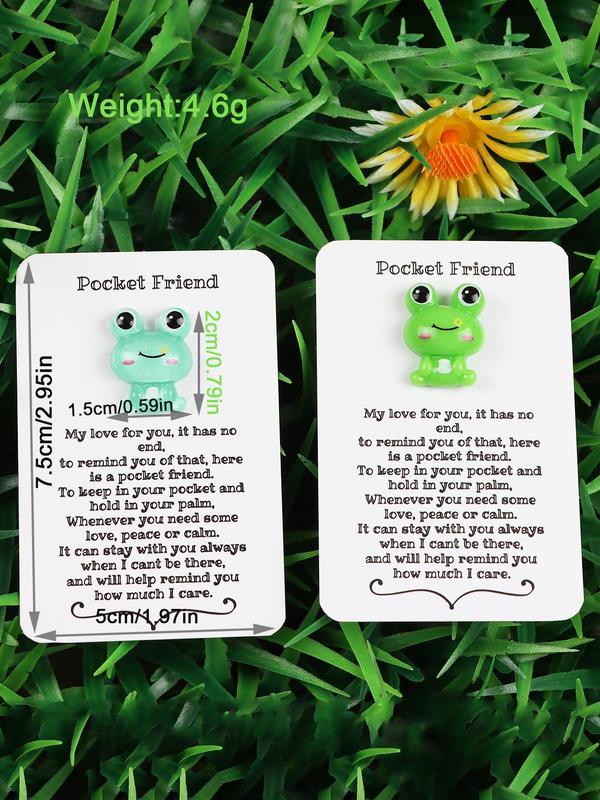 Cute Frog Design Pocket Hug, Animal Design Decorative Pocket Hug with Encouragement Card, Stress Relieving Toys for Birthday, Wedding, Party