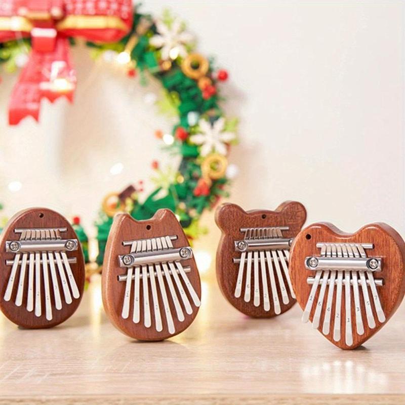 Mini 8 Key Kalimba, Cute Instrument Pendant Keychain, Thumb Piano Gifts for Beginners Music Lovers Players, Music Accessories