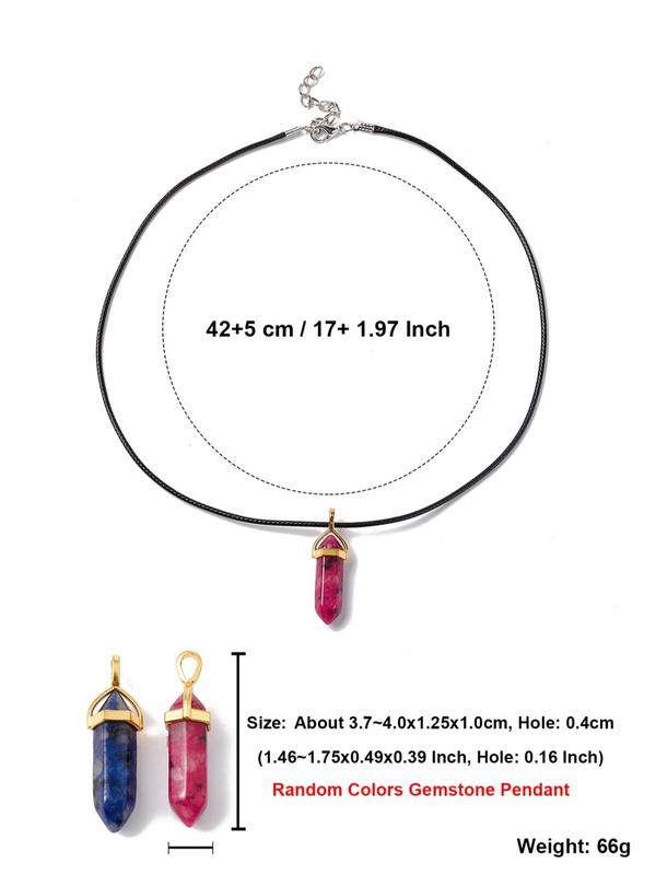 Random Color Natural Mixed Gemstone Pendant Necklace Making Kit, 8pcs 2024 New Dainty Diy Jewelry for Women & Men for Necklace and Bracelet Making