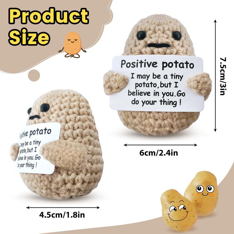 Mini Funny Positive Potato, Cute Wool Funny Knitted Positive Potato, Positive Gifts Funny Gifts Positive Potato for New Year Gift Birthday Gifts Party Decoration Encouragement