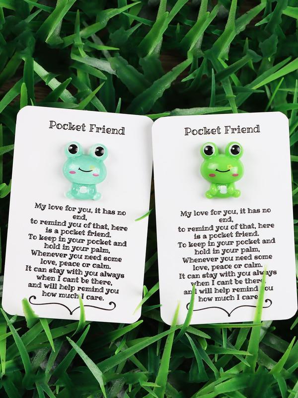 Cute Frog Design Pocket Hug, Animal Design Decorative Pocket Hug with Encouragement Card, Stress Relieving Toys for Birthday, Wedding, Party