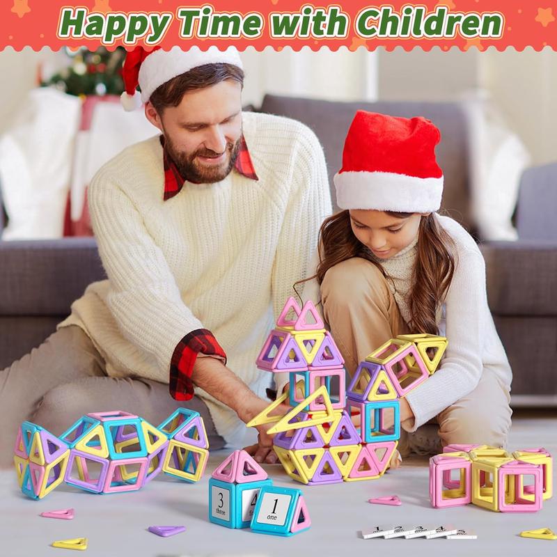 Christmas Toddler Girl Toys, Magnetic Tiles Basic Set, Birthday Gifts Ideas for Girls Age 3-5, Magnetic Building Blocks, Magnet STEM Montessori Toddler Kids Toys Gifts for 3 4 5 6 7 Year Old Girls