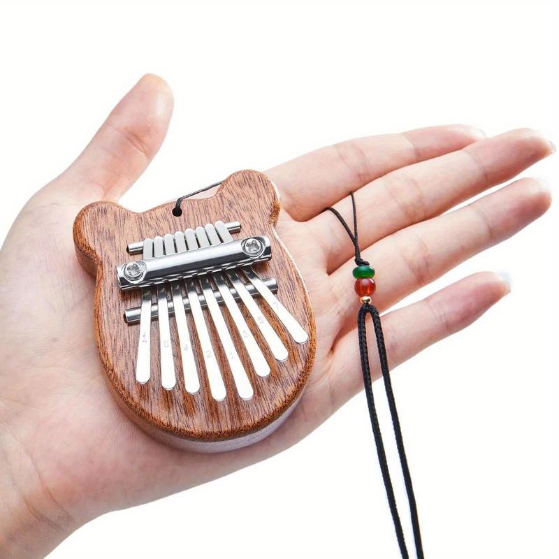 Mini 8 Key Kalimba, Cute Instrument Pendant Keychain, Thumb Piano Gifts for Beginners Music Lovers Players, Music Accessories