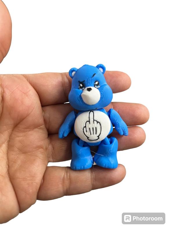 3D printed multicolored articulated mini Care bears figurines done in PLA plastic great for decoration Decorative set No 1 Blue Building Statues & Figurines smiskifigurines