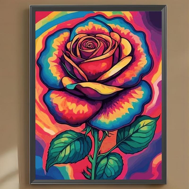 Flower Pattern DIY Diamond Arts Painting without Frame, DIY Decorative Arts Picture for Beginner, Home Wall Craft Decoration