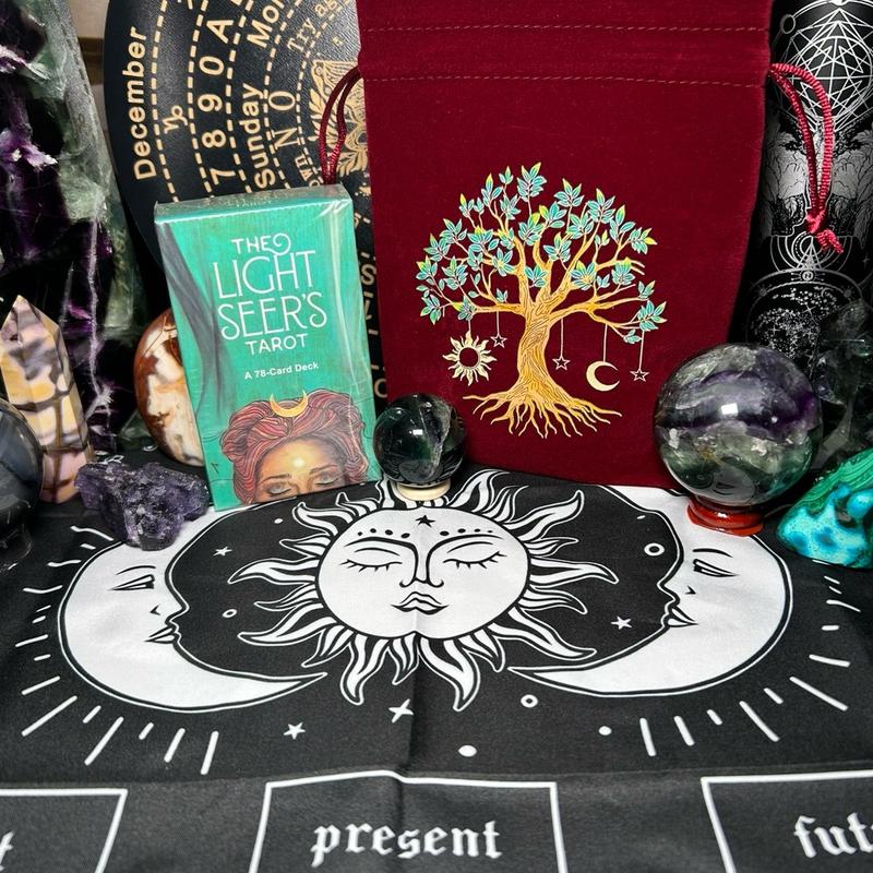 Complete Tarot Kit  Tarot cards with bag and tarot cloth  Complete Kit Beginners, Travel Kit