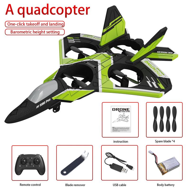 Remote Control Airplane Toy, 1 Set 4-axis Drone with Light, Outdoor Fun Remote Control Airplane, Gravity Slide Electric Airplane, Gift for Children and Adults