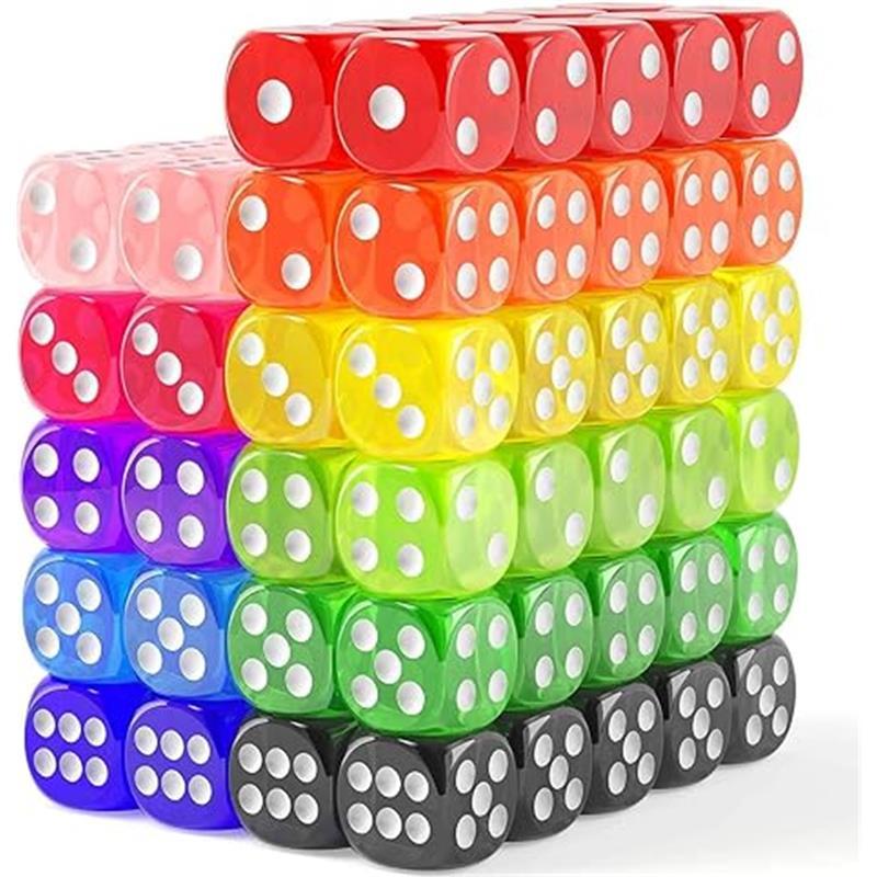 110 Pieces Dice Set, Colored Game Bulk Dices, Colorful Dices, 6 Sided Dice for Classroom Teaching, Board Game, Playing, Rolling, Small Six Sided 11 Color Red, Yellow, Blue, Green and More