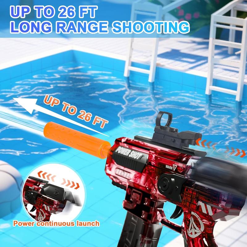 Electric Water Guns for Adults Kids, Full Auto Water Pistol with up to 26 Ft Long Range, Strongest Water Blaster IP67 Waterproof, Squirt Gun for Kids Ages 8-12 Outdoor Beach Party