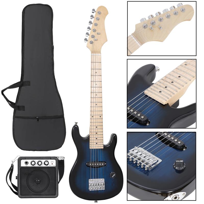 ZENY 30-inch Kids Electric Beginner Guitar 3 4 Size W Amp & Accessories Pack, Right-Handed Blue